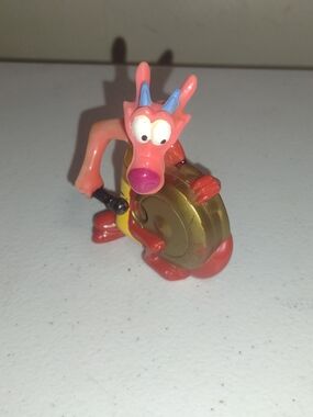 Vintage 1998 Disney Mulan Mushu With Drum Figure